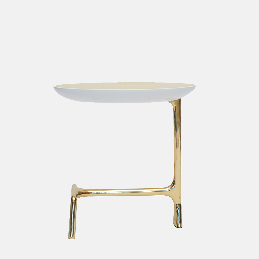 Uovo Ii side table, side view - Carlyle Collective