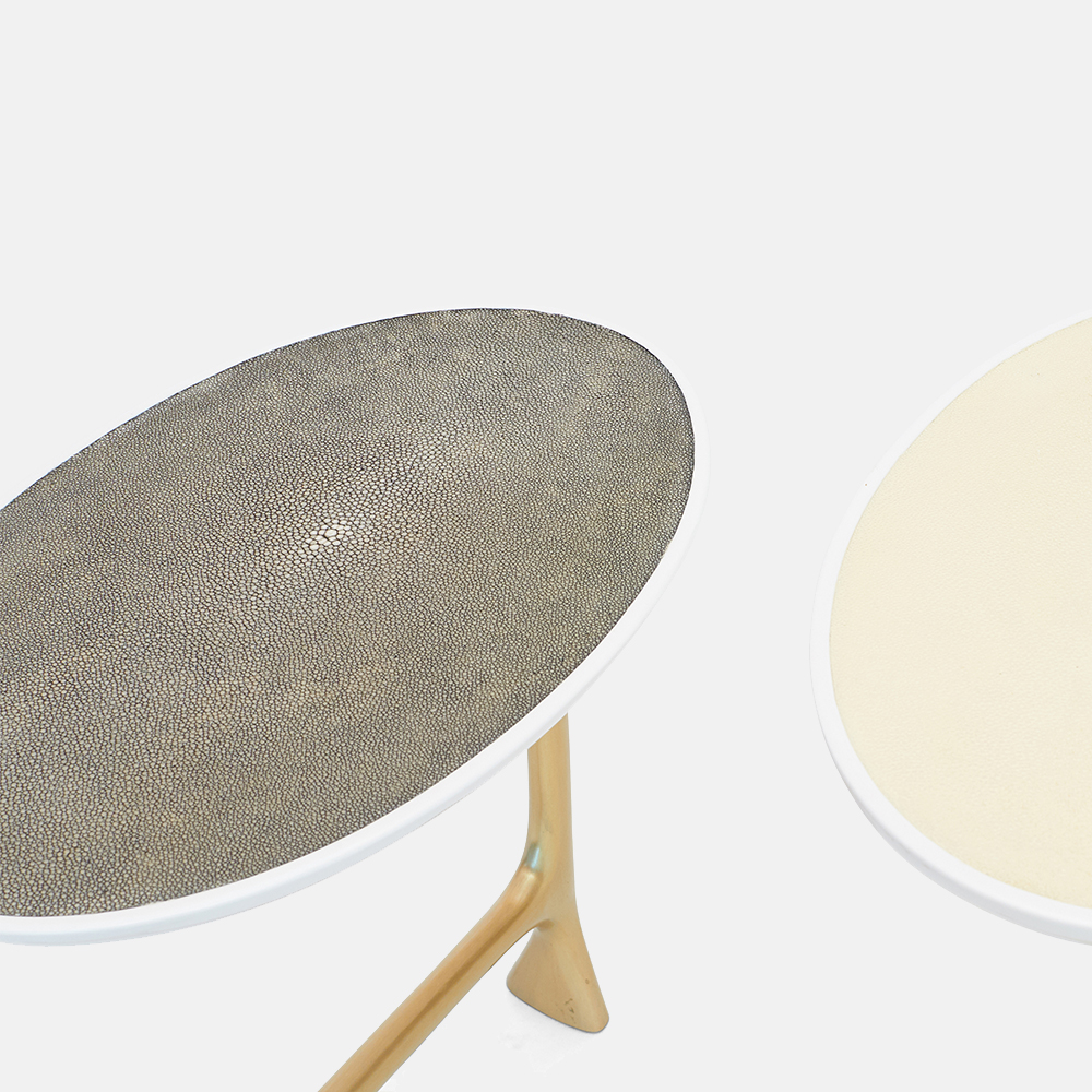 Uovo Ii side table, side view - Carlyle Collective