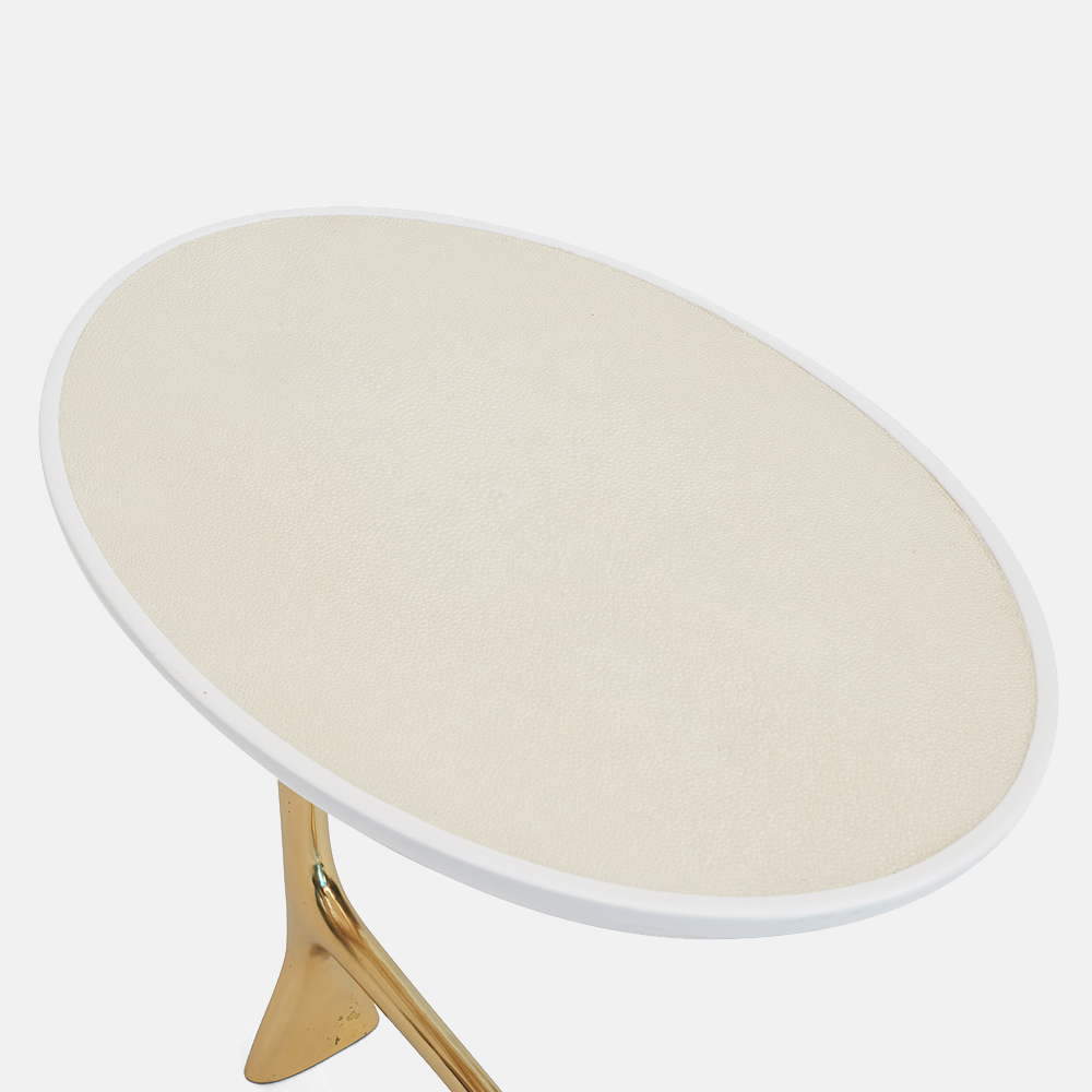 Uovo Ii side table, side view - Carlyle Collective