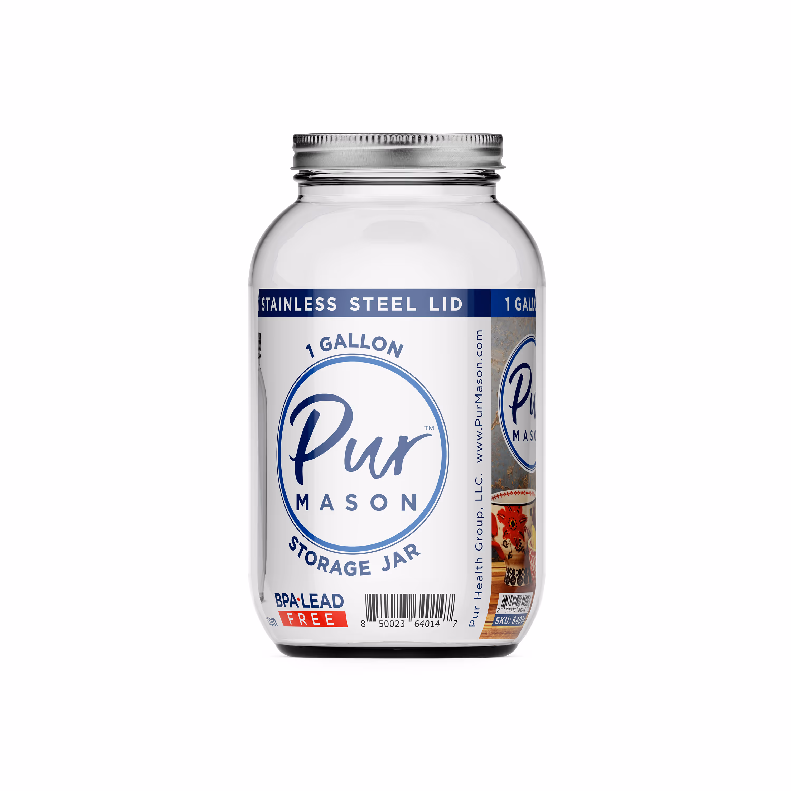 1 Gallon (128 oz) Mason Jar, Extra Wide Mouth Case