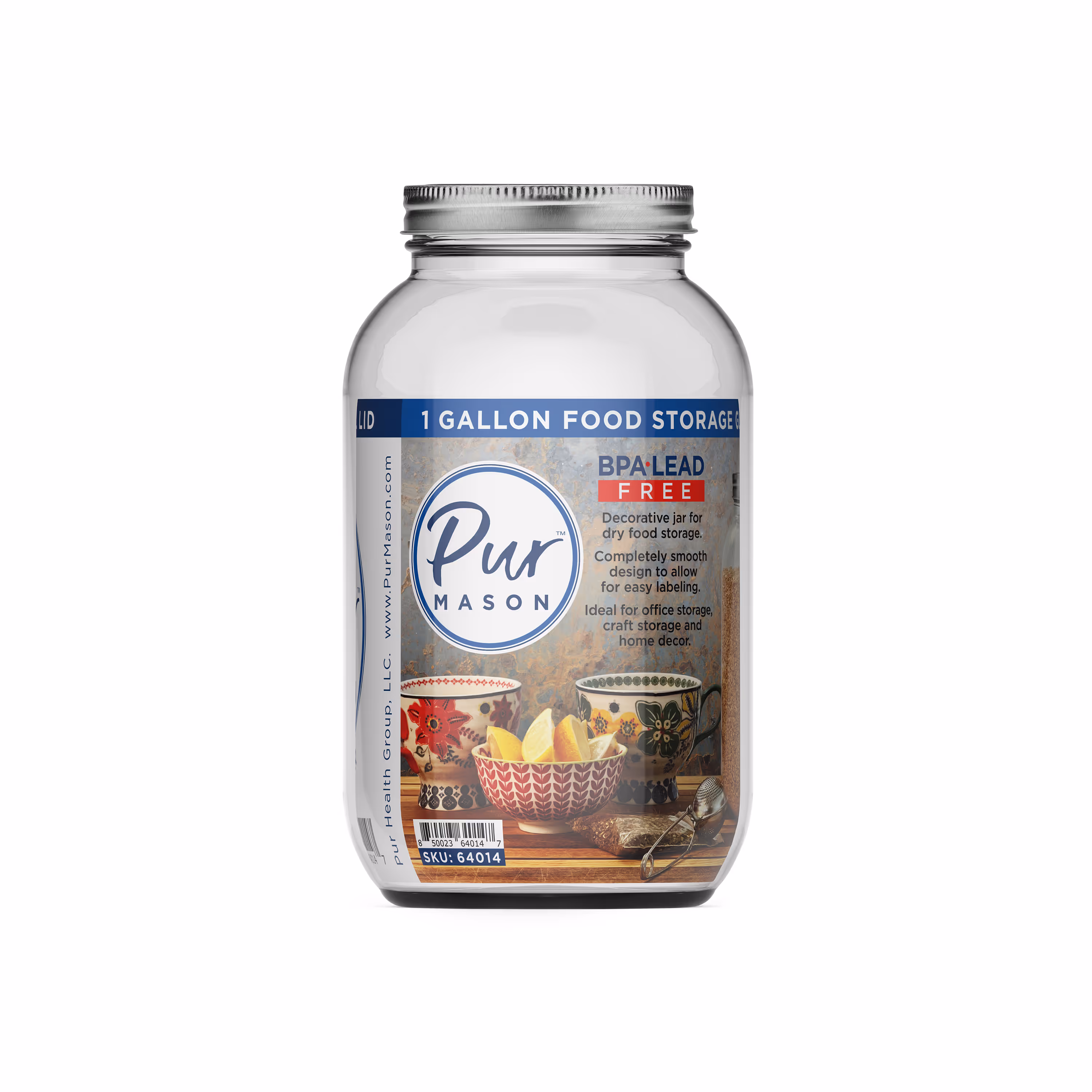 1 Gallon (128 oz) Mason Jar, Extra Wide Mouth Case