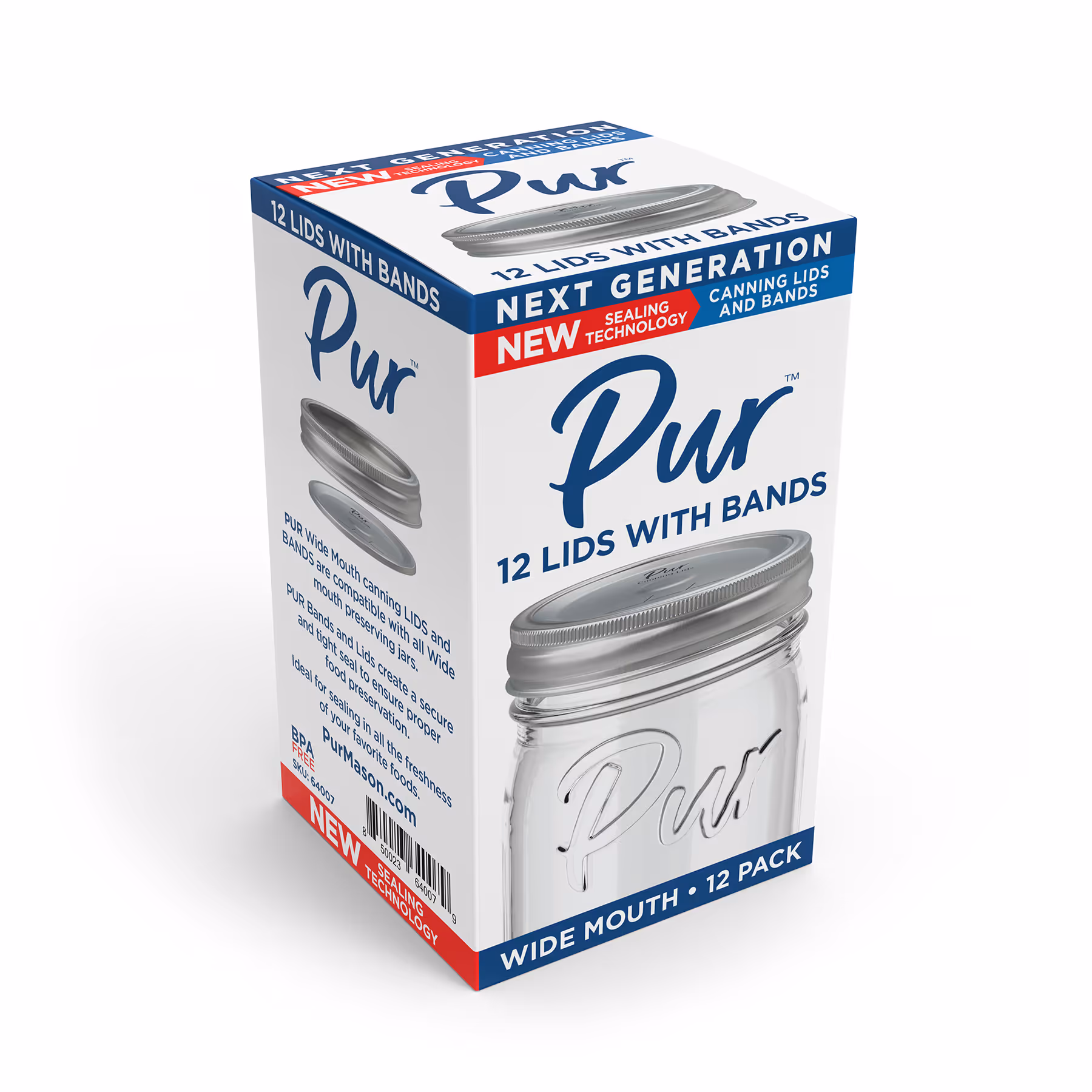 12 Lids With Bands, Regular Mouth