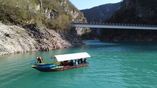 Cedric Urscheler on the first kayaking descent of the Cijevna River in Montenegro near Podgorica