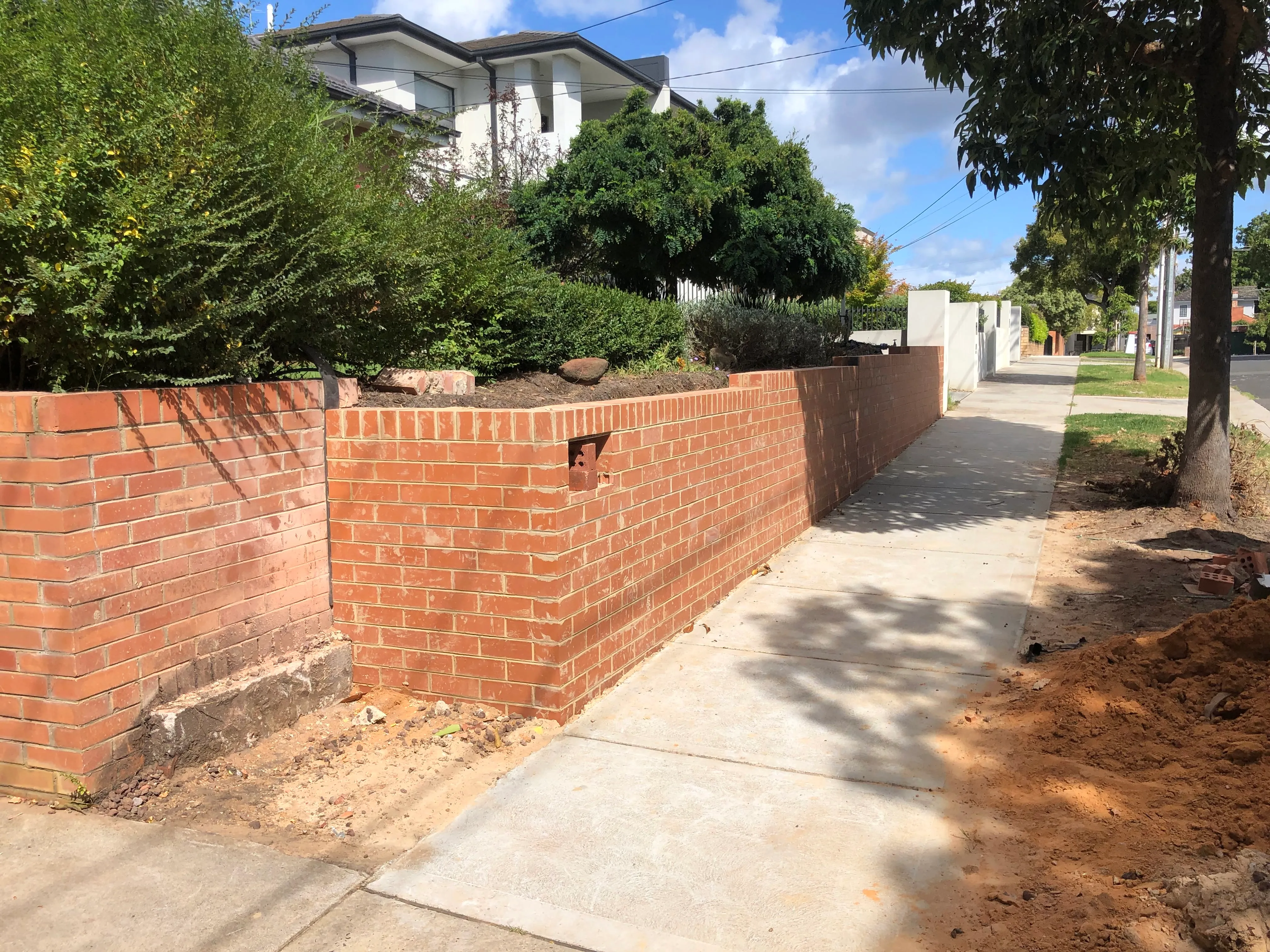 Red brick fence  melbourne