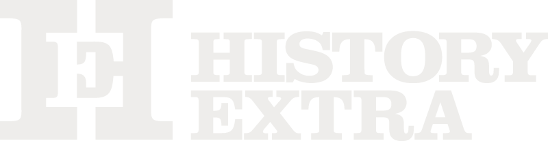 Logo with large letters 'H' and 'E' next to the words HISTORY EXTRA in uppercase.