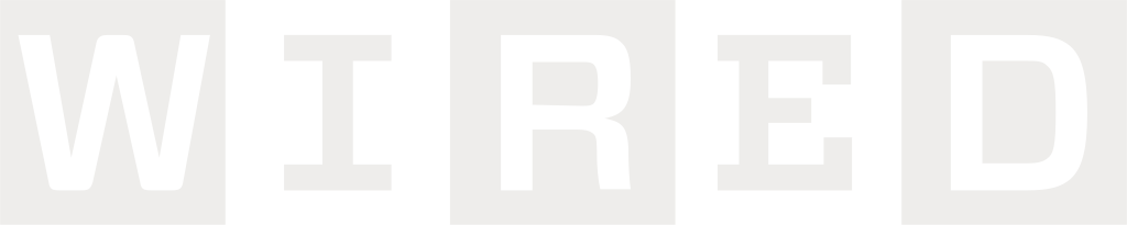 The word 'WIRED' in bold white letters with each letter inside a separate pale gray square.