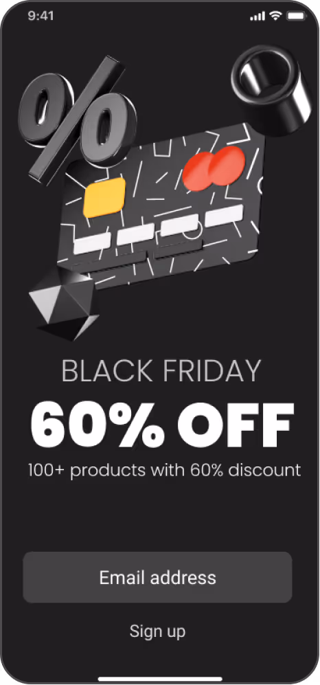 A black friday sale on a cell phone.