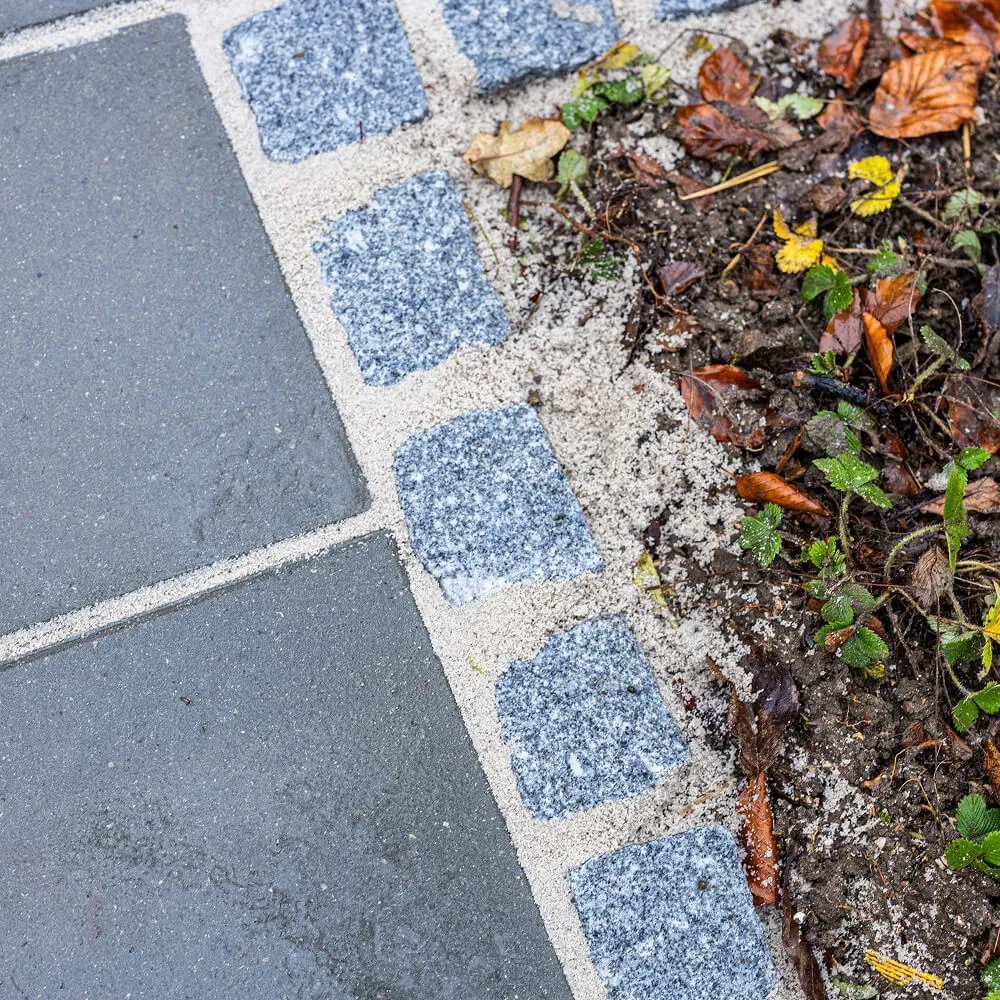 Kantafslutning med chaussésten