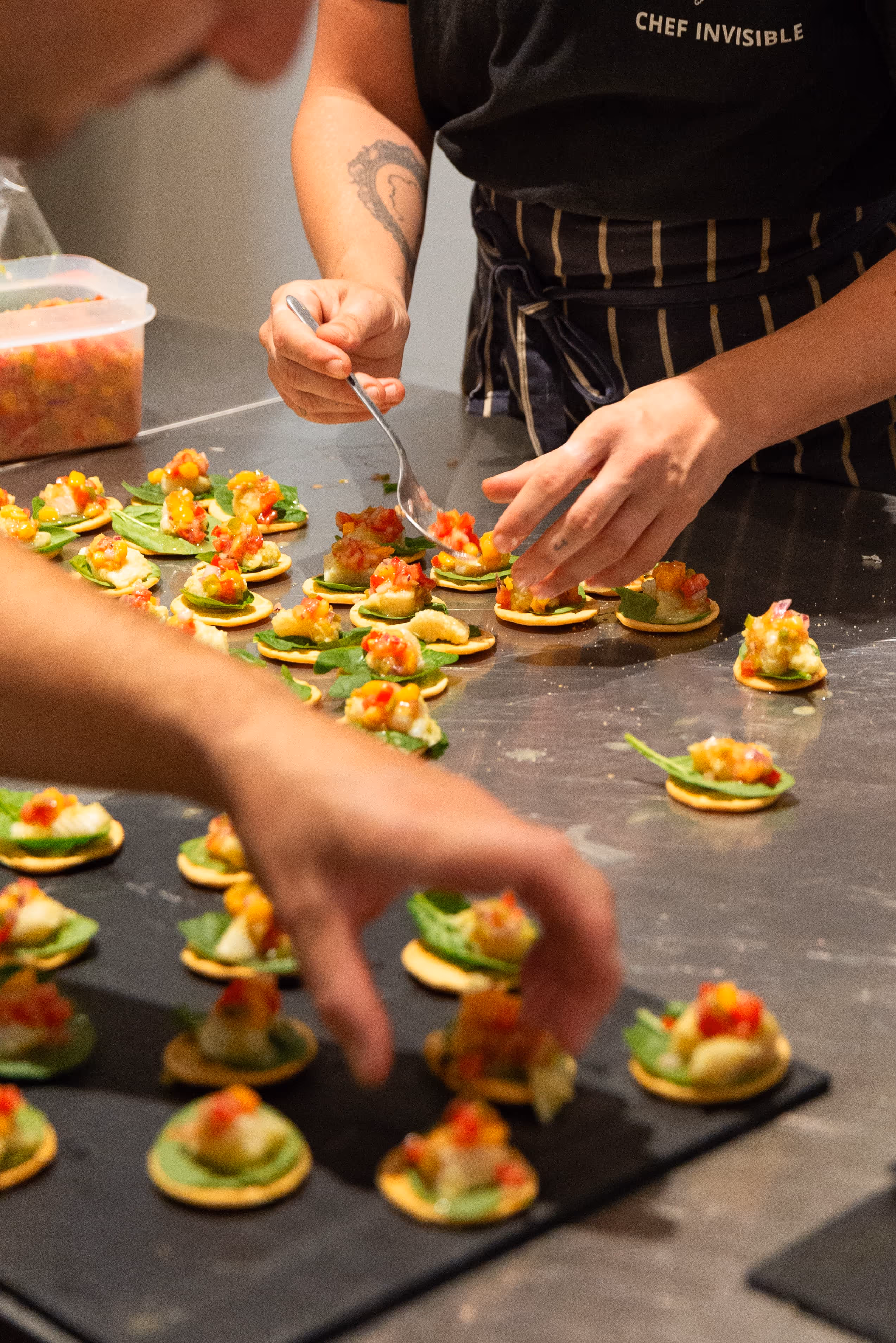 Chef presenting a burger