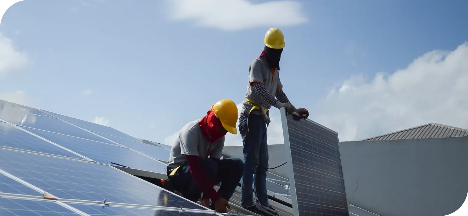 Solviva team conducting solar installation