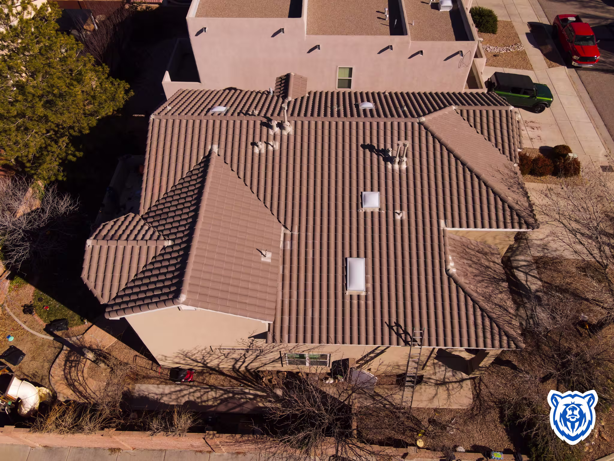 Tile roofing project NW Albuquerque - two story home