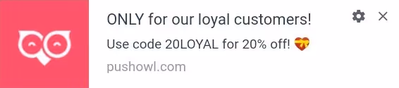 offer for loyal customers trigger notification