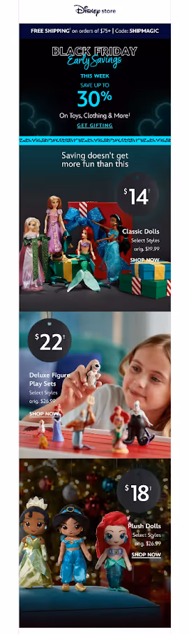 BFCM discounts and deals related sales page for Shopify stores