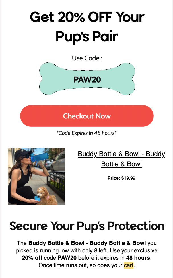 cart abandonment email examples