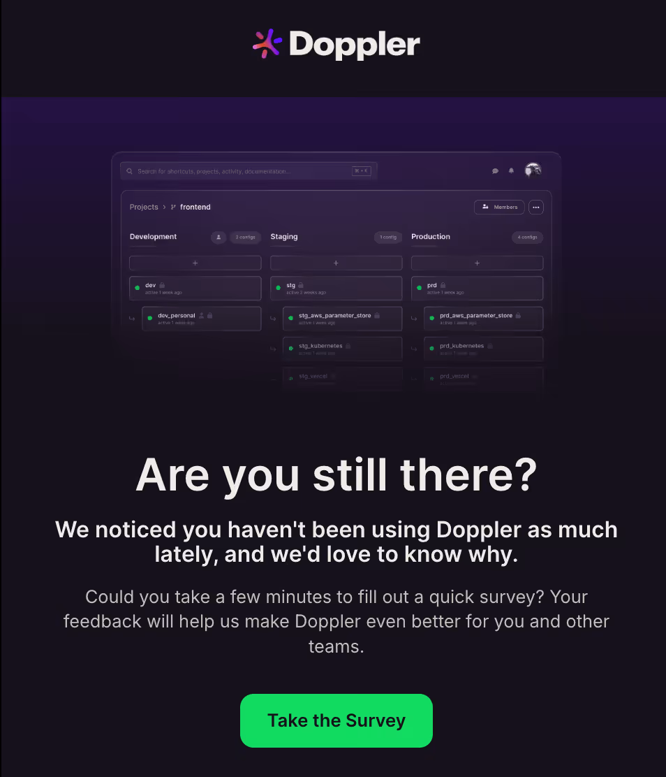 win-back email asking for feedback
