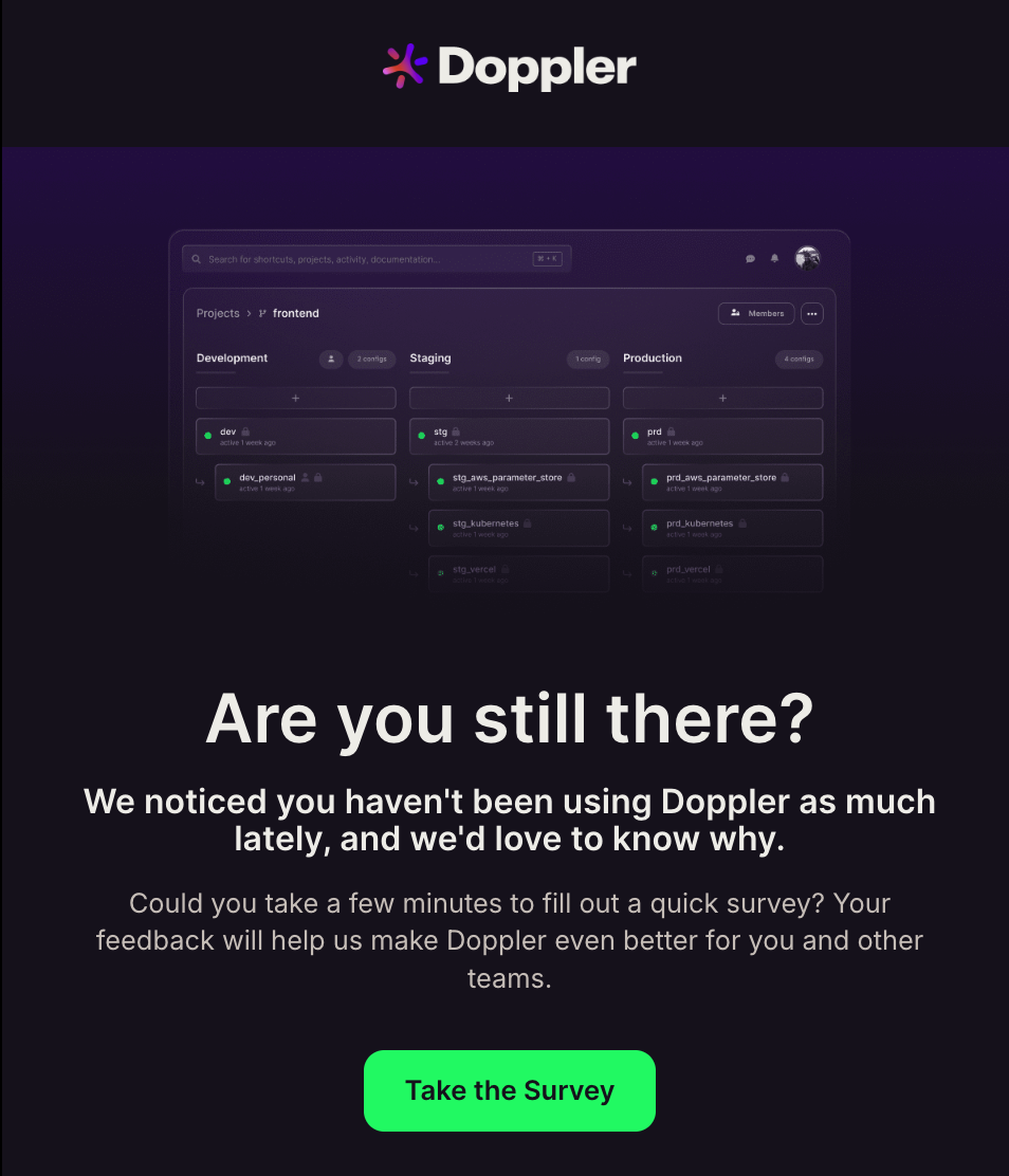 win-back email asking for feedback