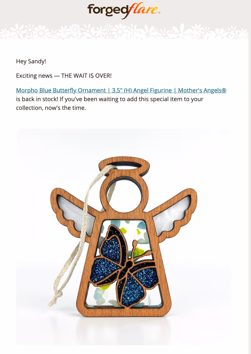 back-in-stock email