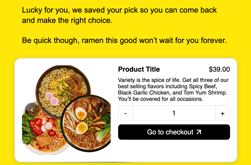 abandoned cart email flow by Immi