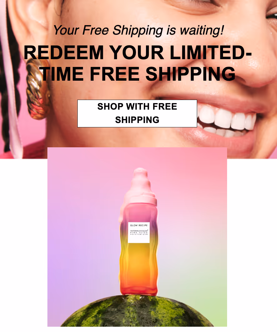cart abandonment email by Glow Recipe