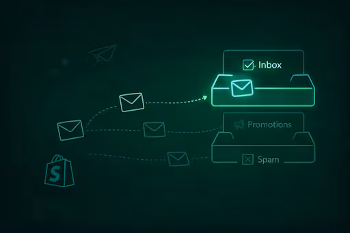 An email symbol going from the spam and promo folder to the inbox