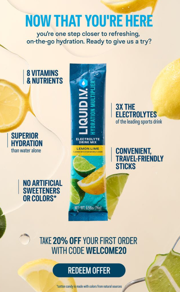 Welcome email inspiration by Liquid IV