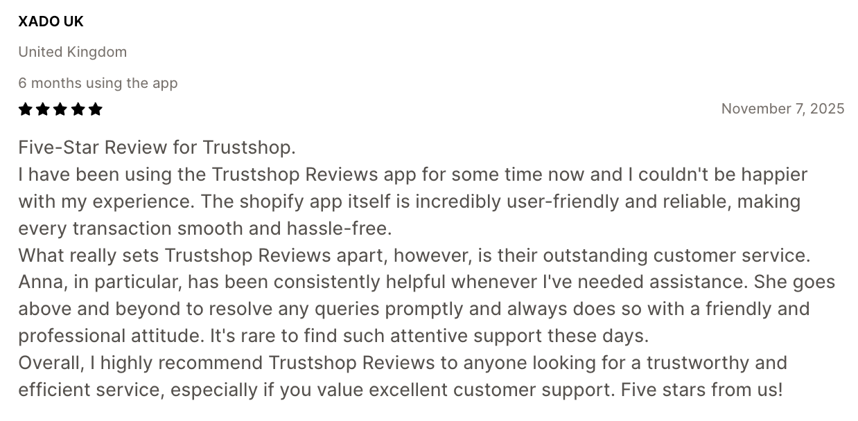 Review of TrustShop, one of the best product review apps for shopify