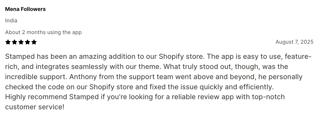 Stamped.io, shopify product reviews app