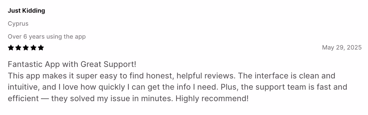 Source: Ali Reviews Shopify App store