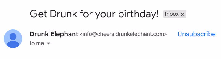 birthday email strategy asking for date of birth