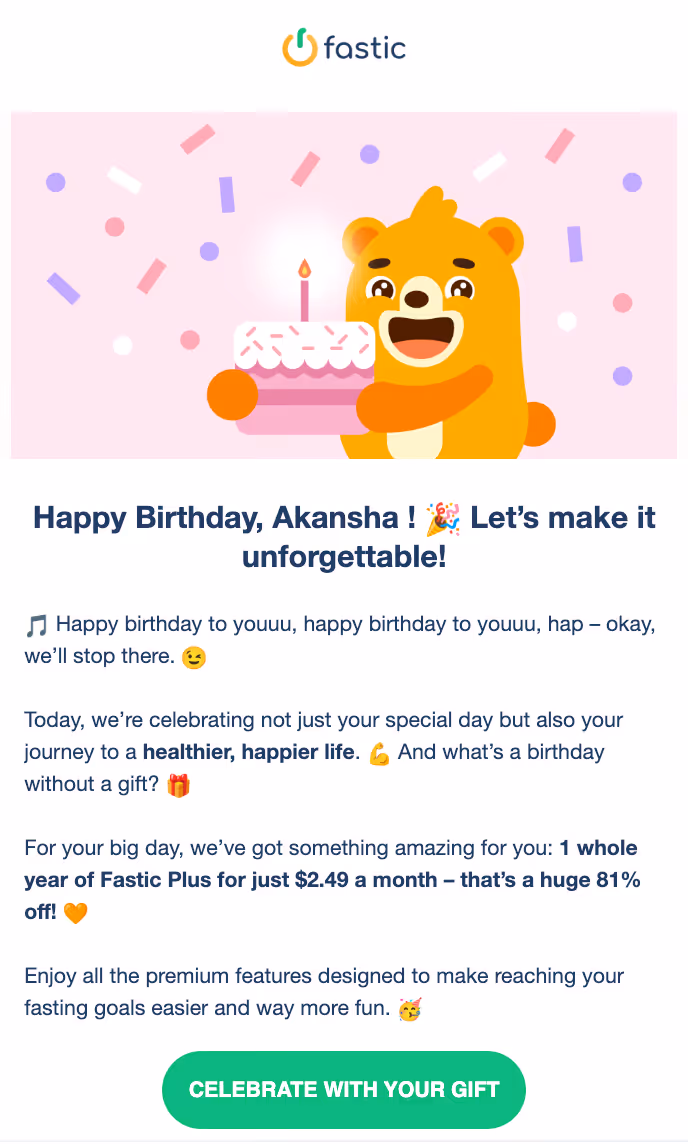 birthday discount email examples