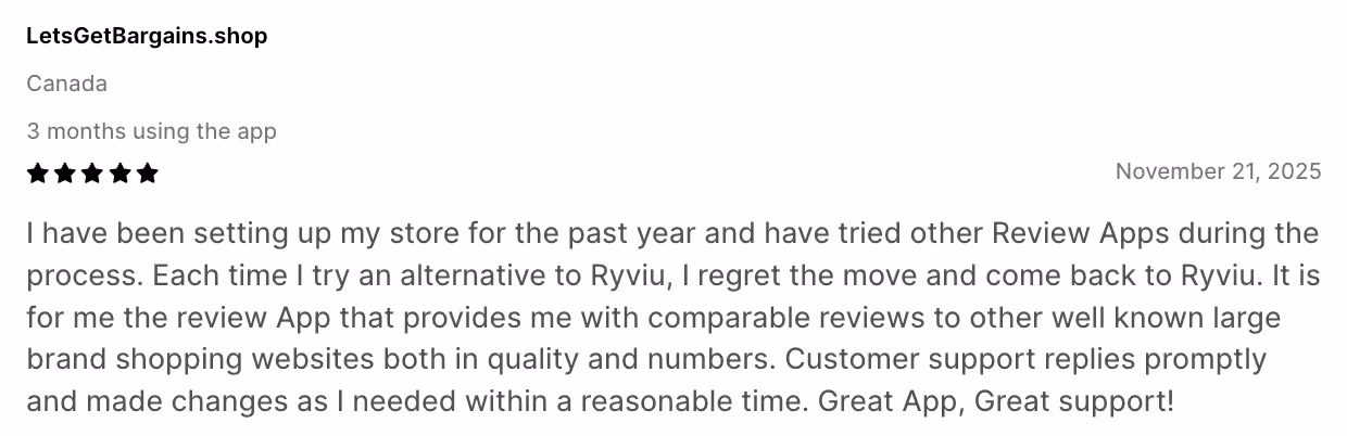 best Ryviu, one of the best product reviews app for shopify
