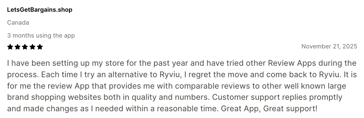 best Ryviu, one of the best product reviews app for shopify