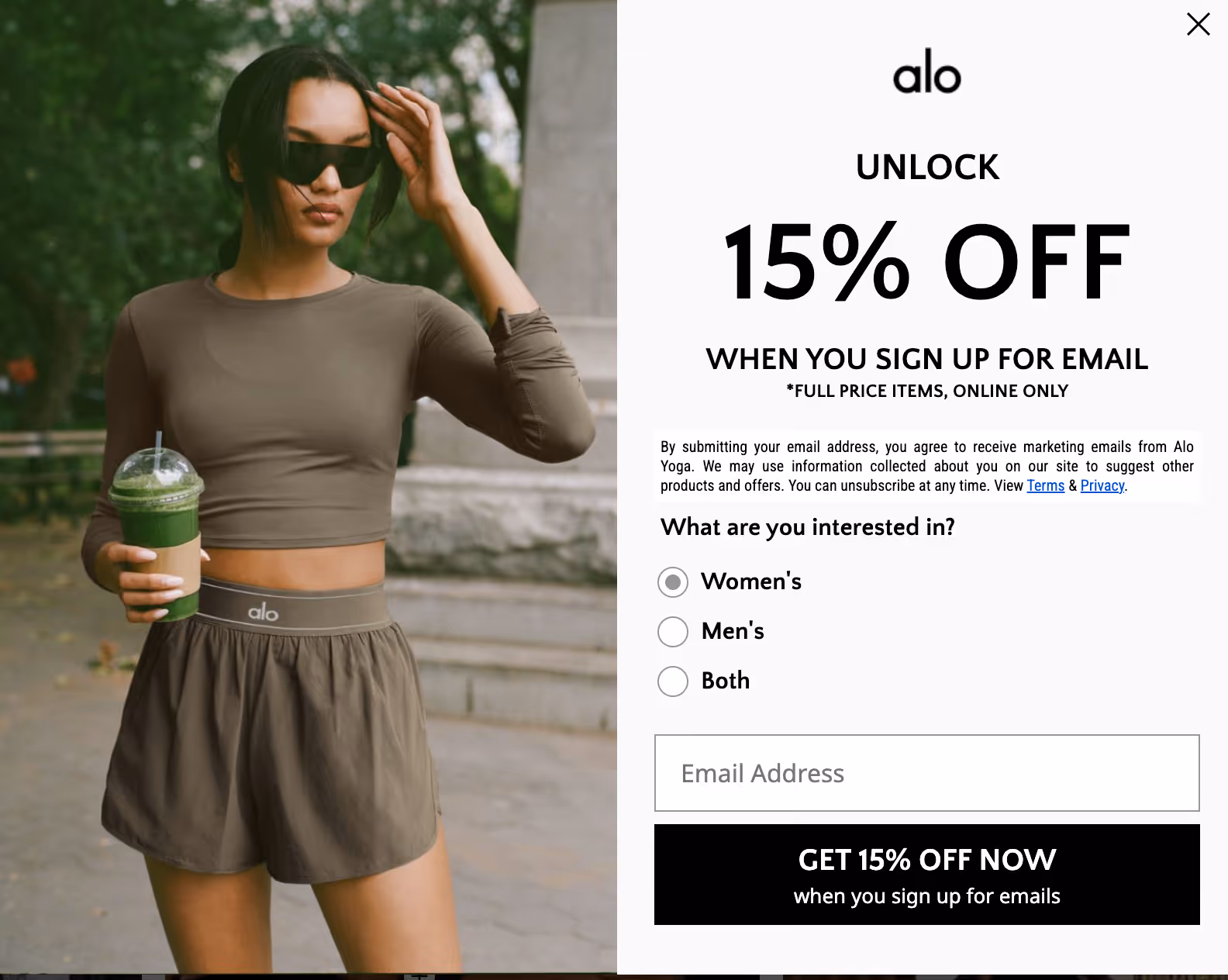 Alo yoga discount signup