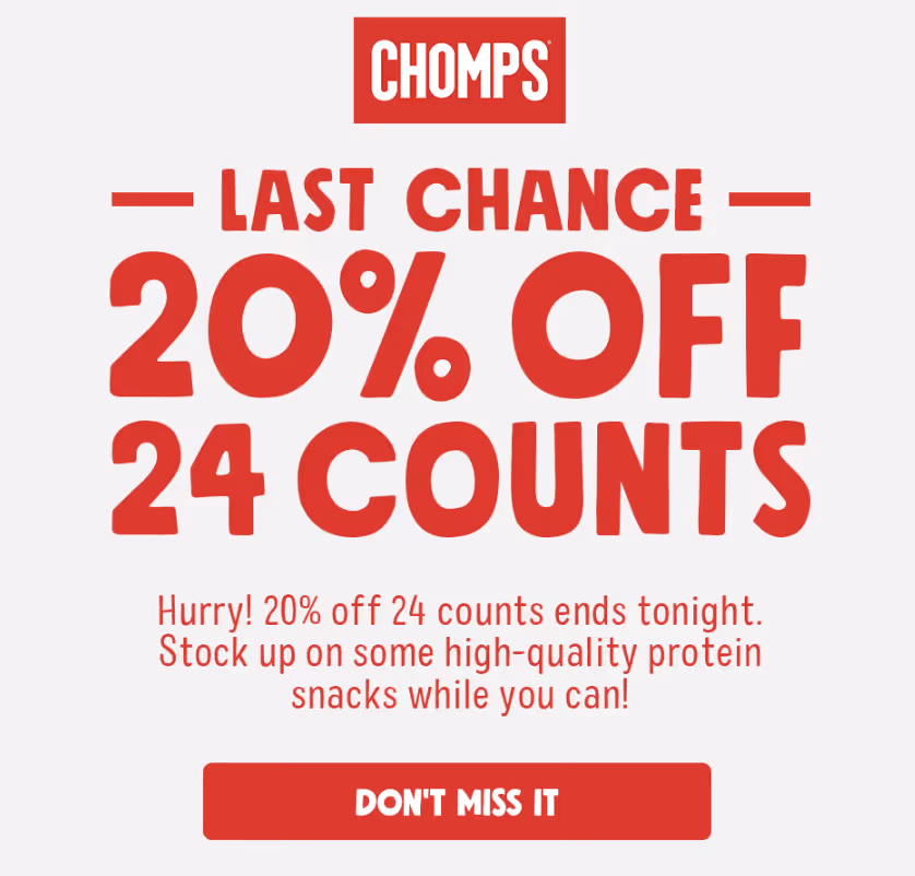 Email marketing campaign of Chomps