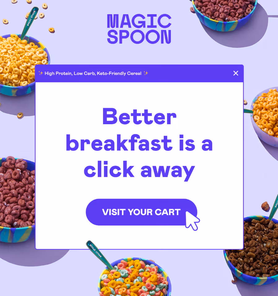 abandoned cart email of Magic Spoon