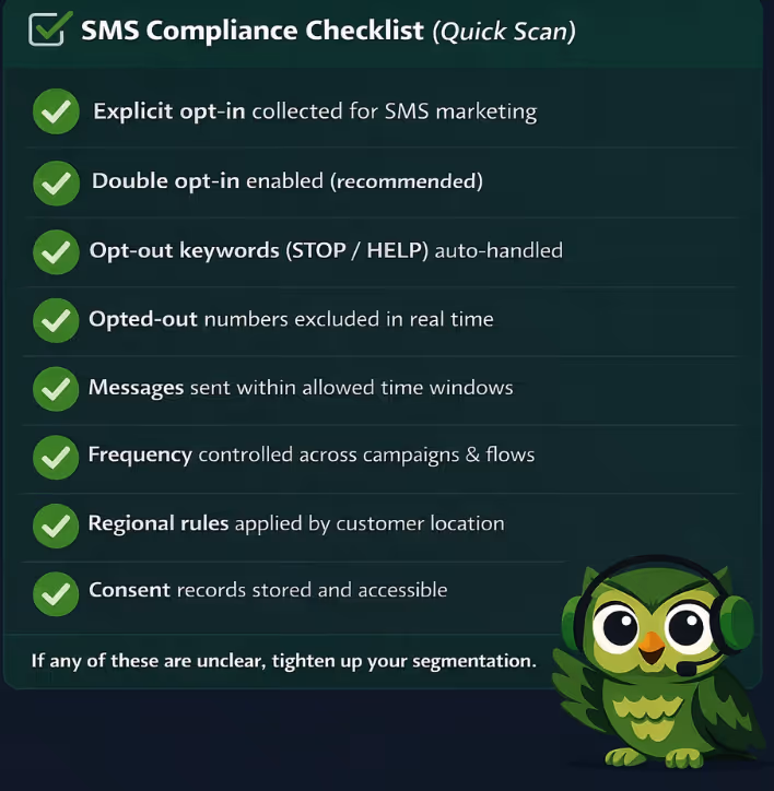 SMS compliance checklist for shopify stores