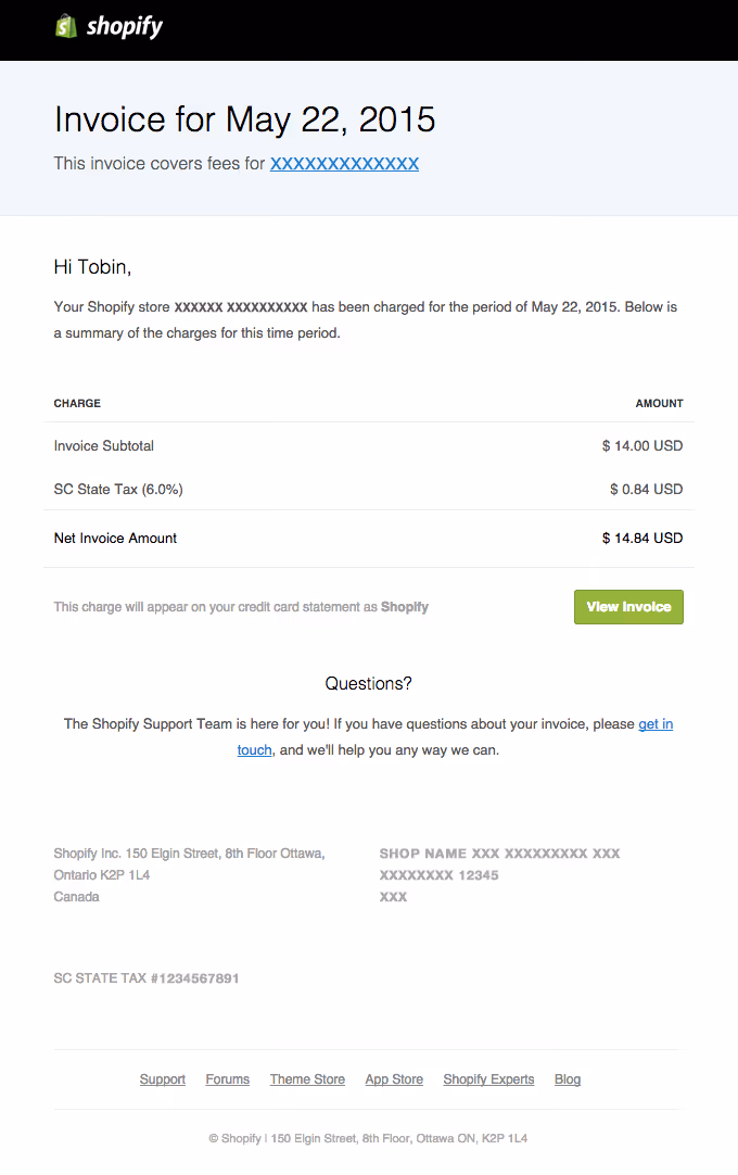 Shopify email templates for payment confirmation