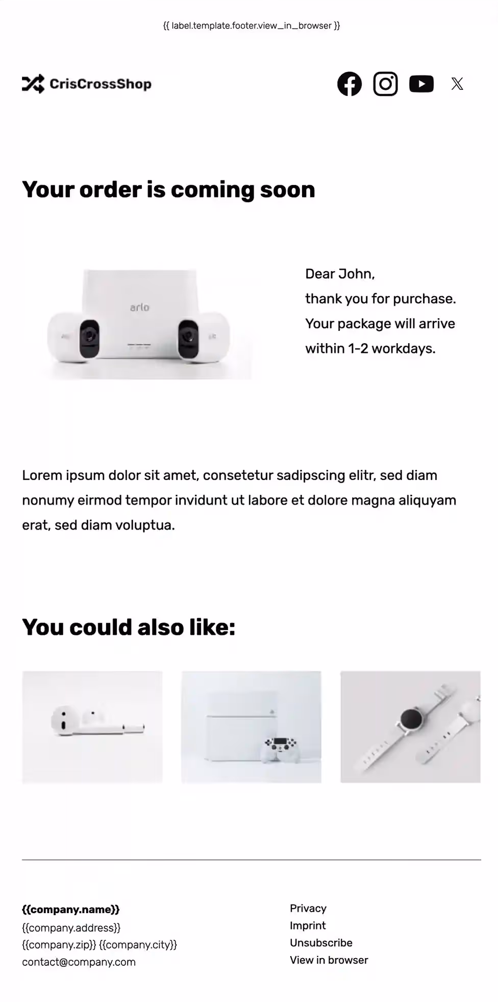 change Shopify email design for transactional notifications