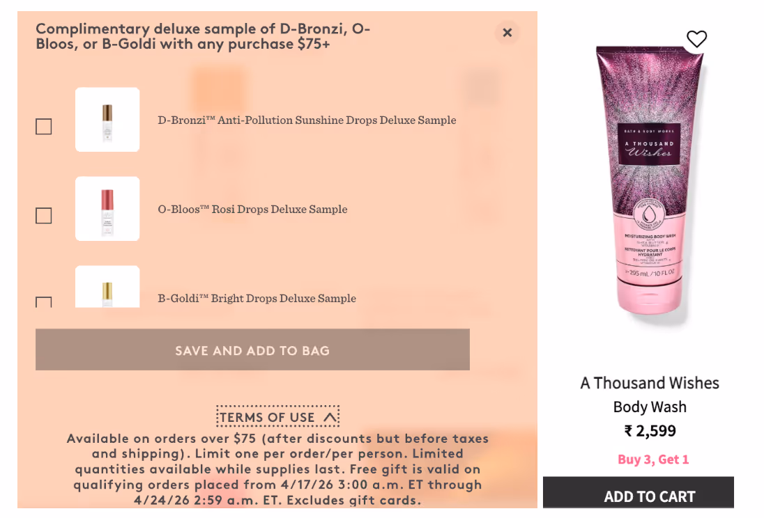 BOGO and free gifts