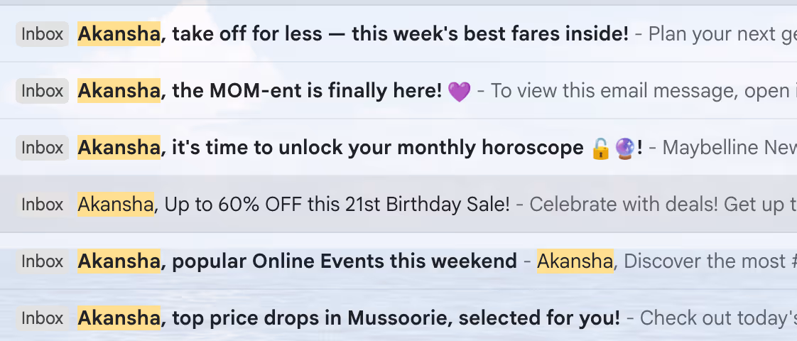Shopify email segmentation subject lines