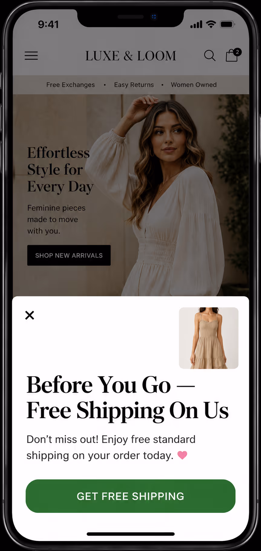 back-button press intent popup