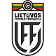 Logo of the Lithuanian Football Federation featuring a black and white shield with LFF initials and a small Lithuanian flag above.