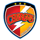 Red and blue San Diego Chargers NFL team logo with a lightning bolt and three stars.
