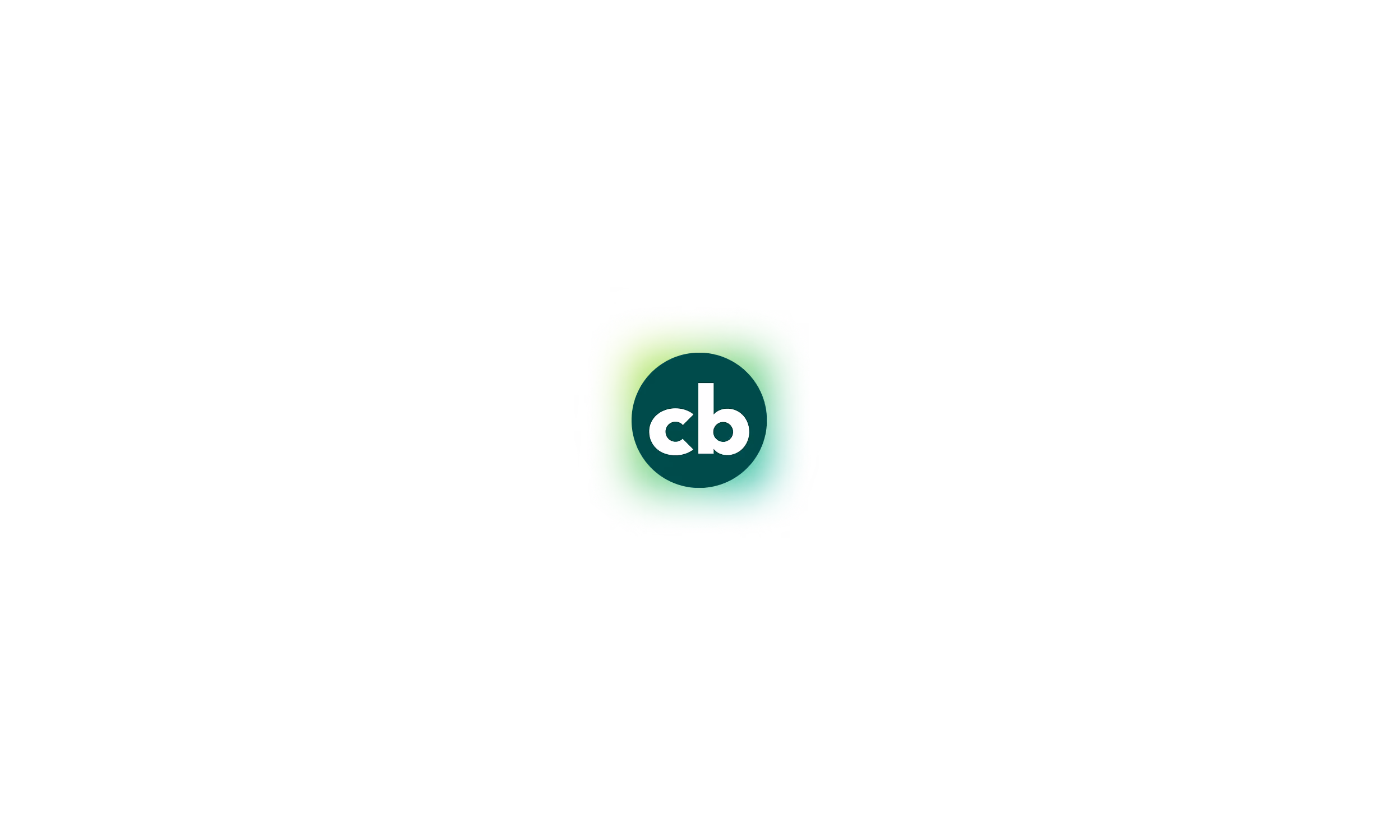 Green rounded square icon with dark green circle containing white lowercase letters 'cb'.
