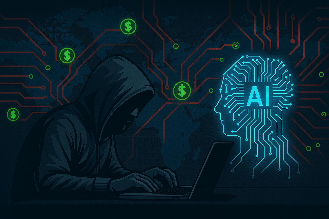 This illustration represents the growing risks and financial implications of artificial intelligence security. As hackers exploit vulnerabilities in large language models and AI applications, organizations are asking: how much does an AI penetration test cost? Unlike traditional web app pentests, AI systems introduce new attack surfaces, complex integrations, and unique risks like prompt injection, data leakage, and model manipulation. The image highlights the connection between adversaries, AI, and money—underscoring why expert AI pentesting is essential for protecting sensitive data and understanding real cost factors.