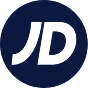 Logo de JD dans un cercle bleu foncé.