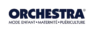Logo de ORCHESTRA avec le texte « Mode Enfant, Maternité, Puériculture » en dessous.