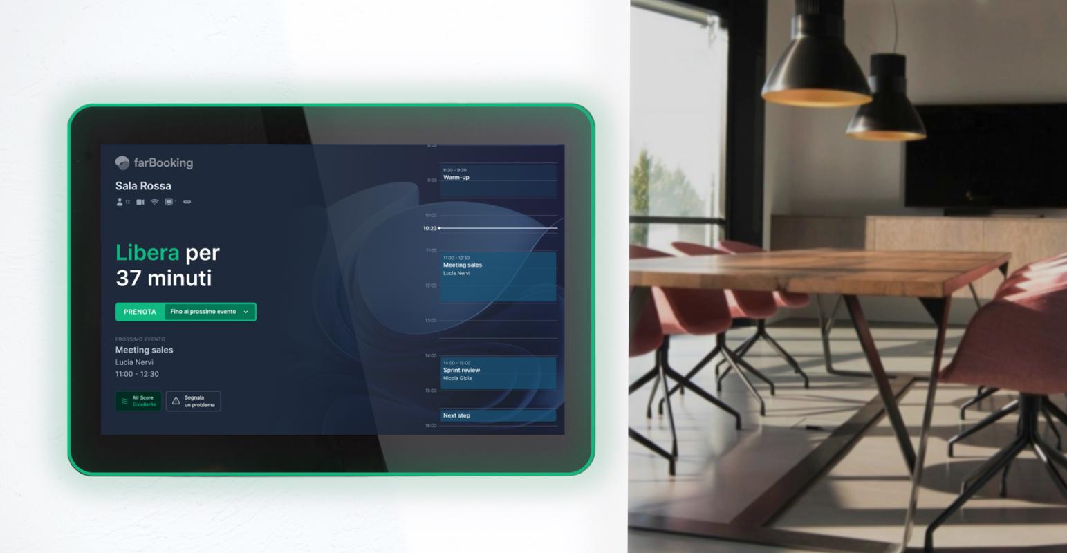 Funzionalità di farbooking dal tablet