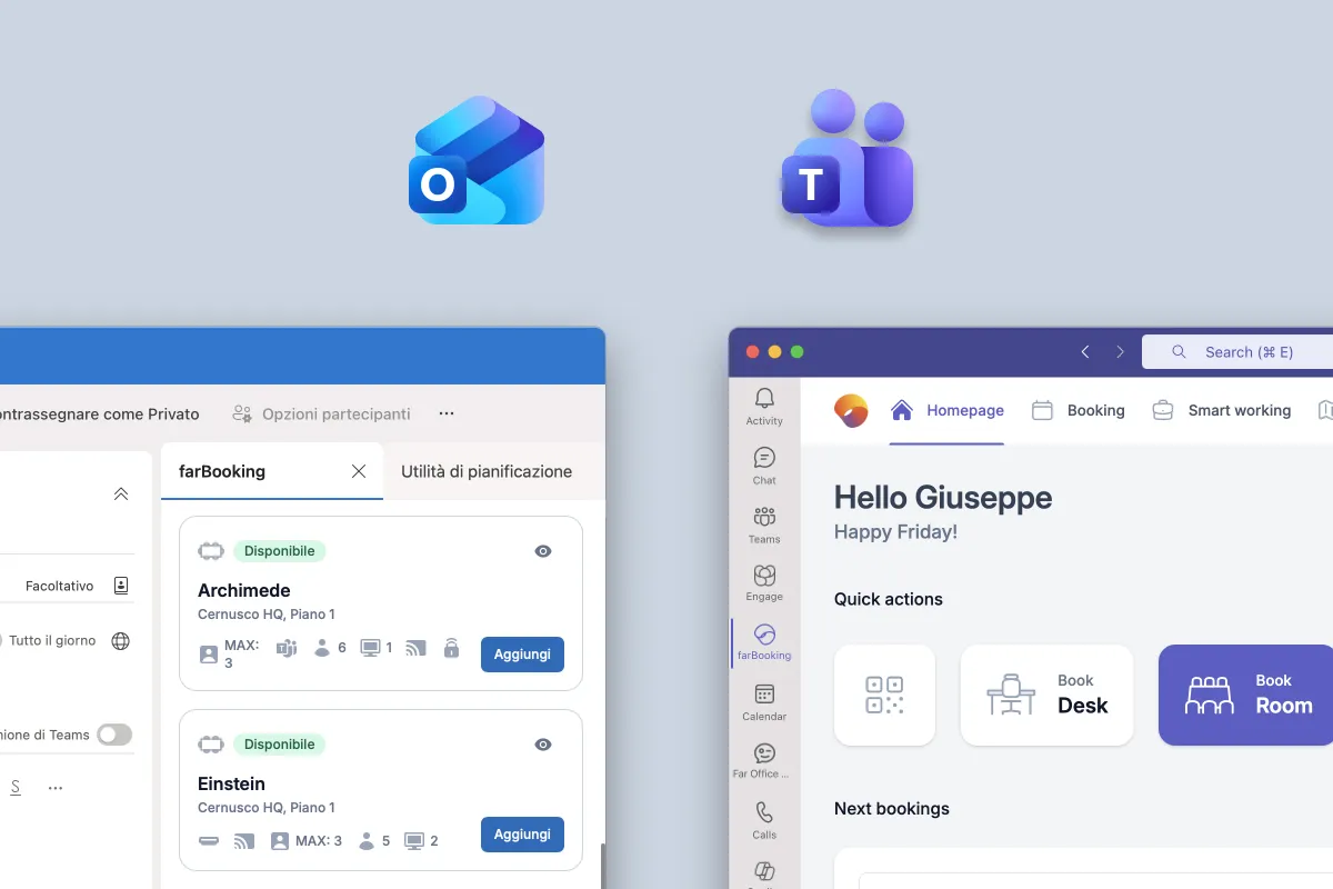 Integrazioni con Microsoft Outlook e Teams