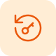 Orange circular arrow with key icon inside, representing single sign-on.